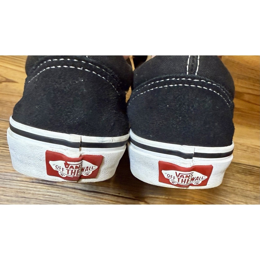 Vans Old Skool V Hook & Loop Black White Kids Size 3 Youth Sneakers - Picture 3 of 5